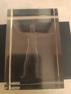 Crystal with Poseidon hologram, new decorative paperweight