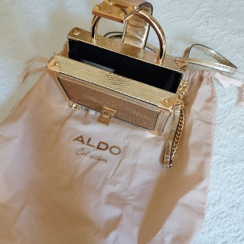 Aldo clutch gold like new, evening handbag