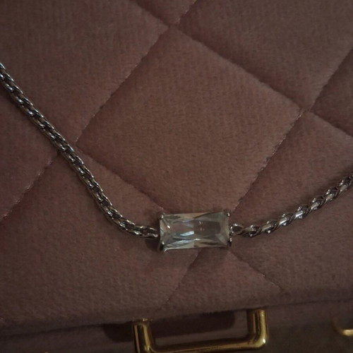 Steel necklace with rhinestones new