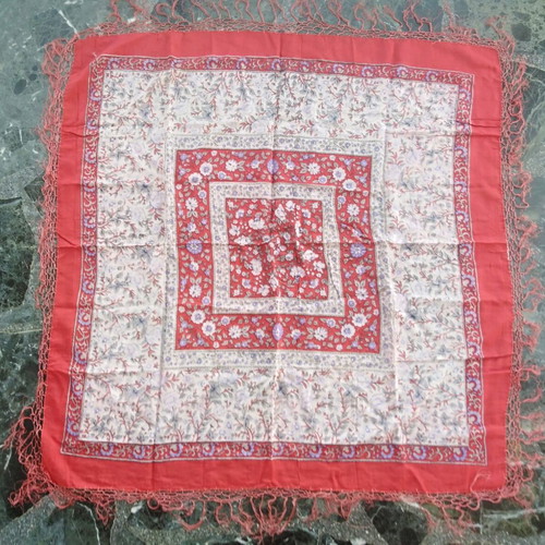 Traditional scarf used with beautiful patterns and fringes 1.00x1.00