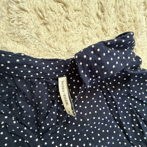 Crop polka dot shirt used, blue Decoro