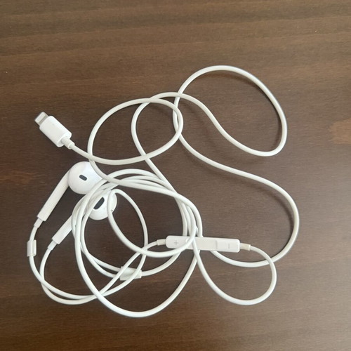 Apple wired headphones used with flat connector for iPhone 13 and below