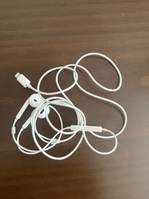 Apple wired headphones used with flat connector for iPhone 13 and below