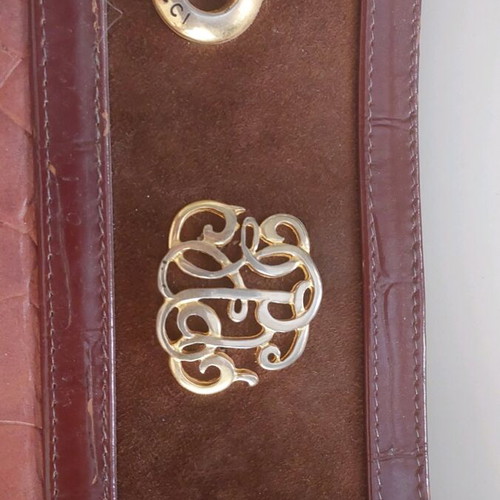 Brown leather shoulder bag used