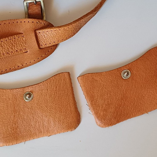 Vintage authentic leather shoulder bag hard case for camera