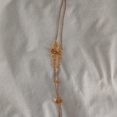 Glam Scope necklace lariat style with honey crystals new