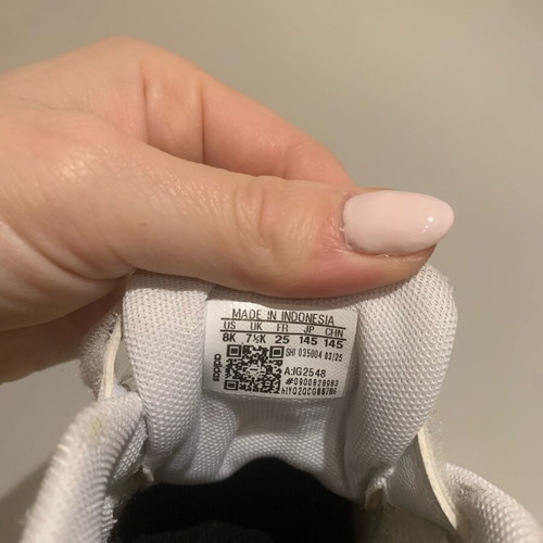 Adidas girls' sneakers size 25 like new, white