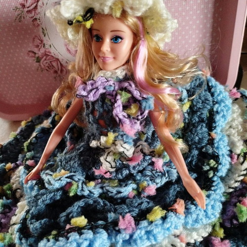 Doll with Handmade Dress and Hat New