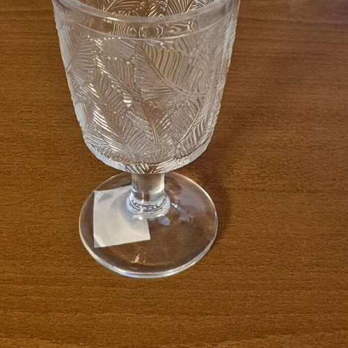 Goblet glass 300ml new, set of 3 with embossed leaf design