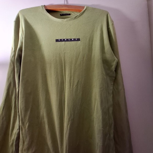 Sisley long-sleeve t-shirt like new, light green, cotton, XL