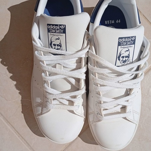 Adidas Stan Smith sneakers like new, white and blue, size 38
