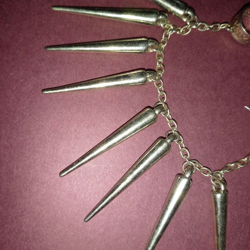Gothic faux bijou earring gold new with spikes