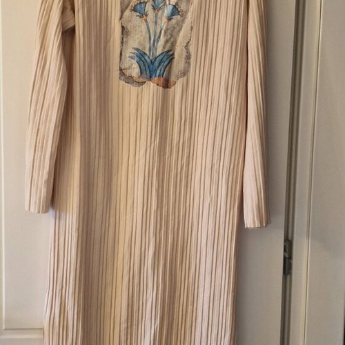 Dress with Minoan flower used, beige, size Large