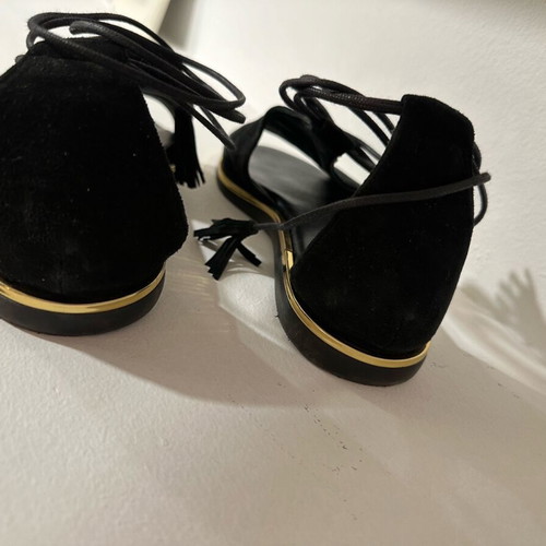 Fratelli Petridi suede leather sandal used, black, size 37