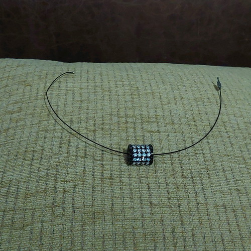 Tsoker necklace black cylinder with Swarovski like new