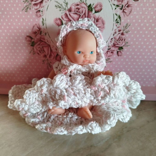 Doll with Handmade Dress and Hat New