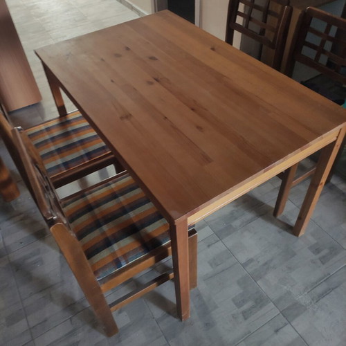 IKEA JOKKMOKK solid pine wood table with 4 wooden chairs