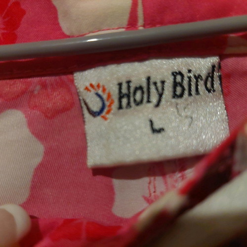 Holy Bird women's shorts pink with white flowers, size Large, like new