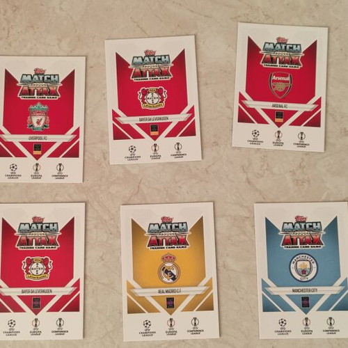 Match Attax 2025 100 Club cards like new, set of 6