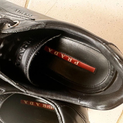 Prada men's sneakers black used, leather, size 42.5