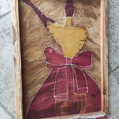 Batik artworks like new, set of two on canvas 30x40 cm