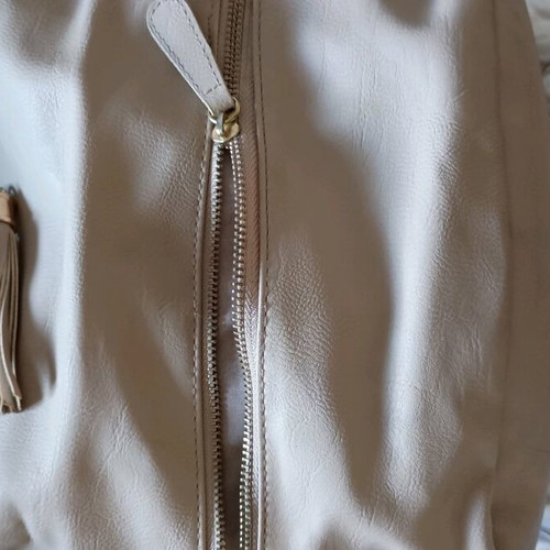 Atmosphere shoulder bag used, beige, synthetic leather