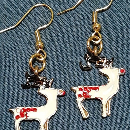 Reindeer Earrings No2 in Steel new