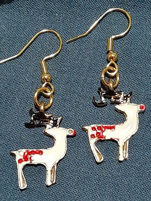 Reindeer Earrings No2 in Steel new