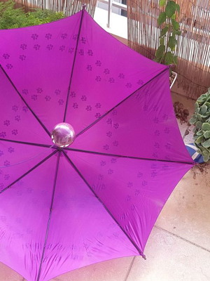 Ομπρέλα πολύ μεγάλη μεταχειρισμένη με σχέδιο cat paws μωβ