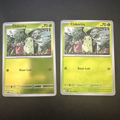 Chikorita 008/132 Mega Evolution Pokemon card, normal and reverse