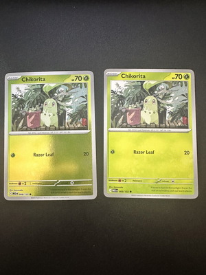 Chikorita 008/132 Mega Evolution Pokemon card, normal and reverse