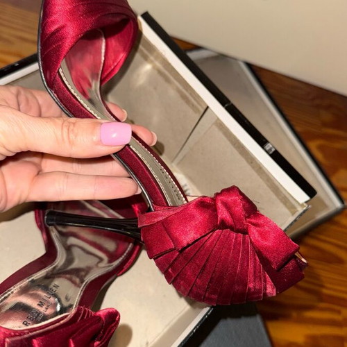 Karen Millen satin heels like new, red, size 39