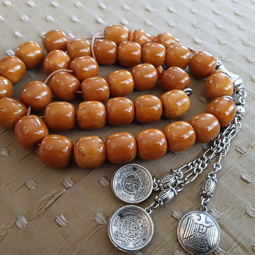 Bakelite komboloi worry beads, 33 beads, traditional oriental finish