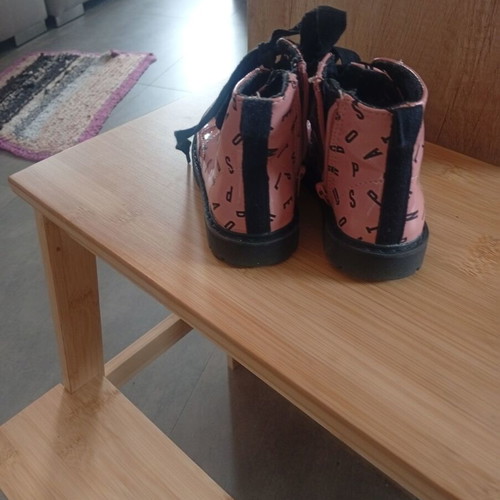 Girls' boots size 23 like new, pink and black
