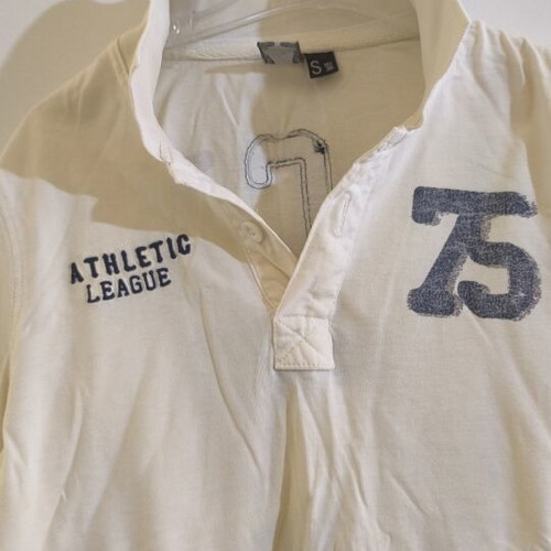 Bershka white short sleeve pique polo shirt, size XS