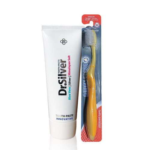 Dr Silver Toothpaste 75ml and Dr Nature Total Health Nano Silver Toothbrush new