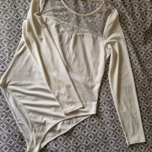 White bodysuit new, size Large