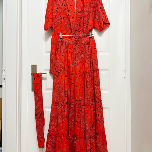 Karavan Bandana kimono-skirt set new, black-red