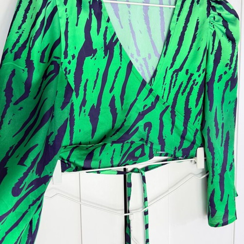 A piece of me women's animal print shirt used satin