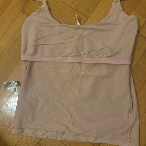 Stradivarius women's top with built-in bustier, nude pink beige