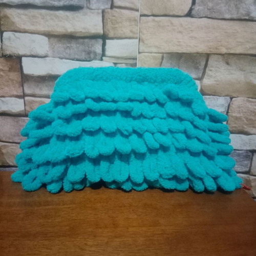 Puffy handmade handbag new, pink and blue colors