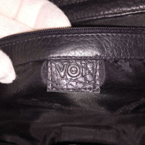 Voi shoulder bag used, genuine leather, black and salmon