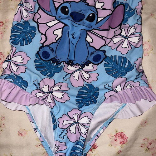 Μαγιό Stitch Disney σαν καινούργιο, μέγεθος για 8 ετών, μπλε και μωβ