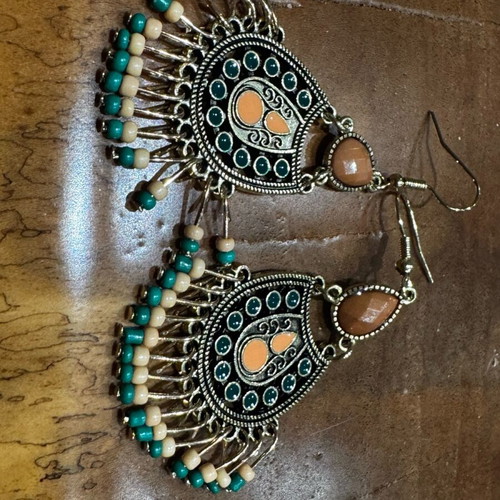 Boho earrings with beads new, multicolored
