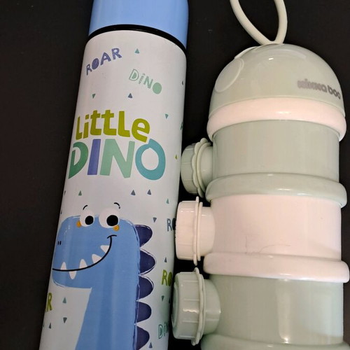 Σετ Βόλτας Θερμός Inox Little Dino και Δοσομετρητής Γάλακτος Kikka Boo σαν καινούργιο