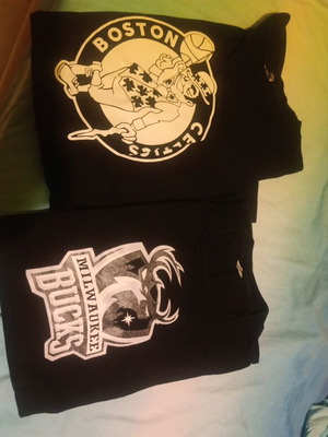 NBA T-shirts Celtics and Bucks like new, set of two