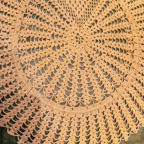 Handmade Crochet Table Runner used, 108x44 cm, ecru vintage
