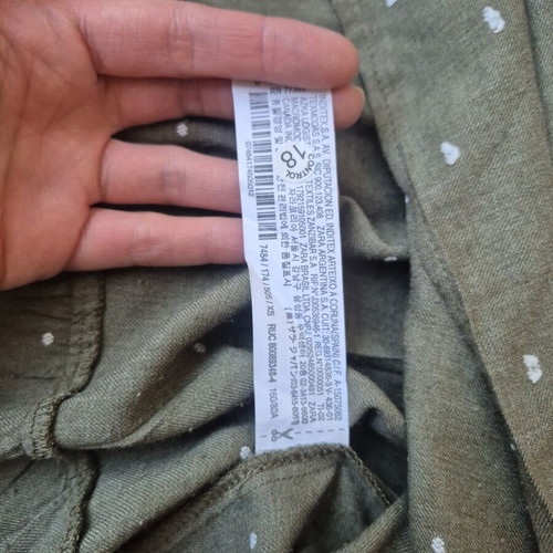 Zara Khaki Green Viscose Dress XS like new