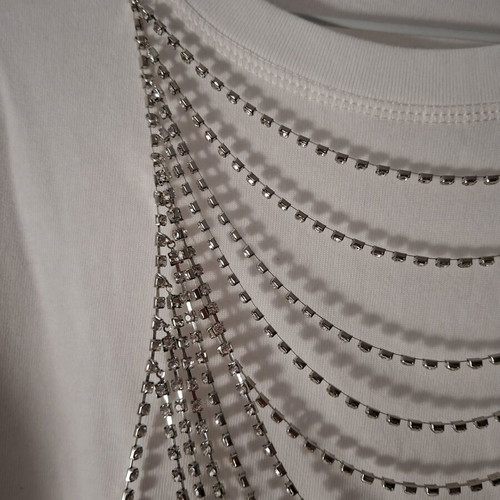 Zara blouse with integrated necklace size L like new, white