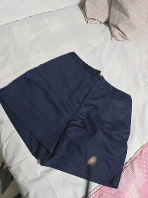High-waisted blue shorts used, size S